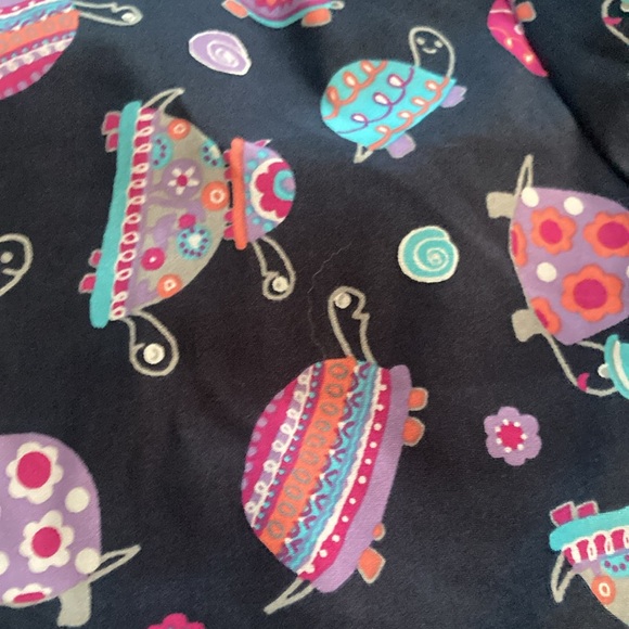 Scrubs, Women’s XL, By: Koi Basics, Blue, with Colored Turtles, - Picture 3 of 4